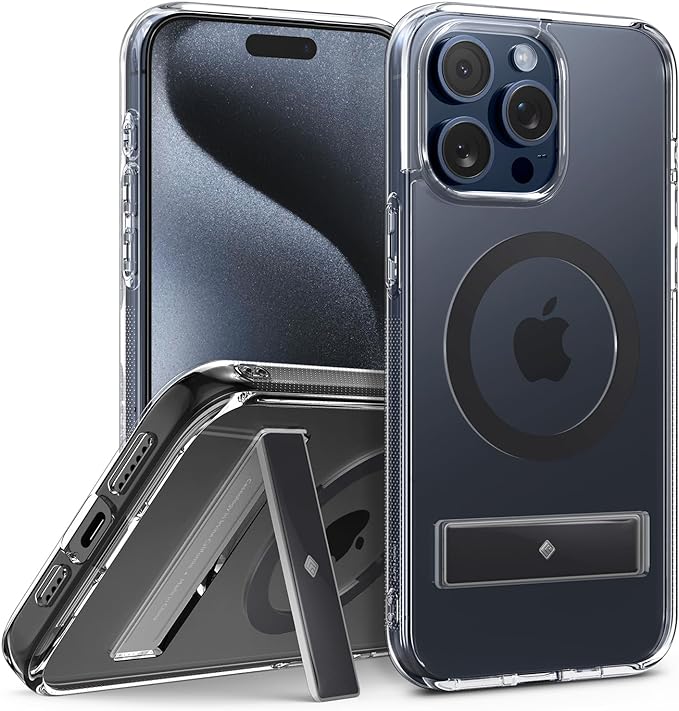 Spigen Magnetic Ultra Hybrid S MagFit Designed for iPhone 15 Pro Max Case,  [Anti-Yellowing] [Military-Grade Protection] [Kickstand] Compatible with