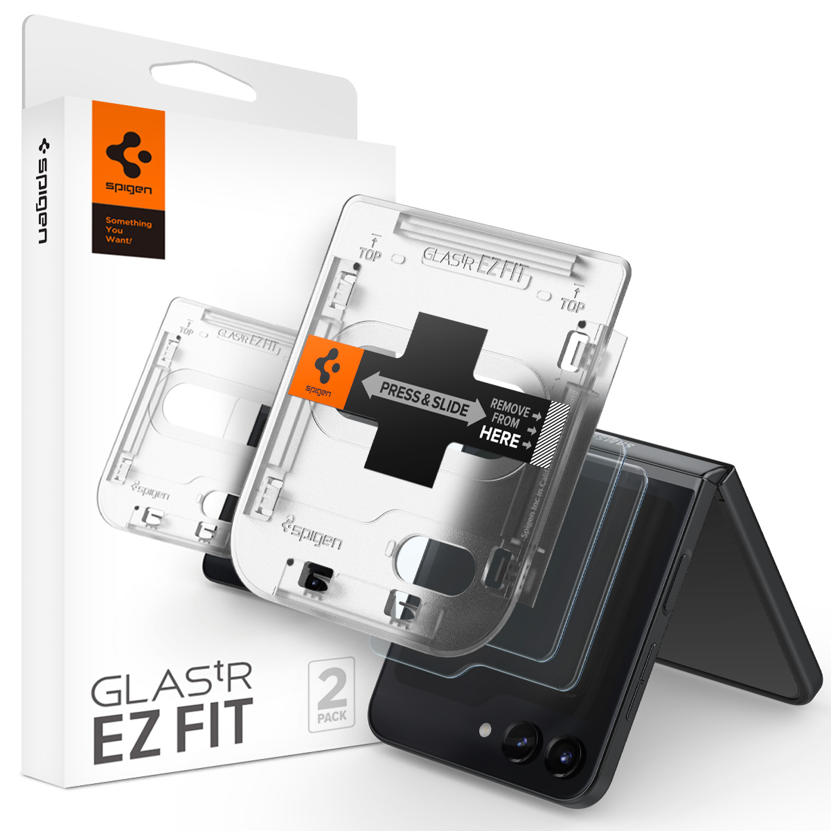 Galaxy Z Flip 5 Tempered Glass Glas.tR EZ Fit (2 Pack) Spigen Philippines