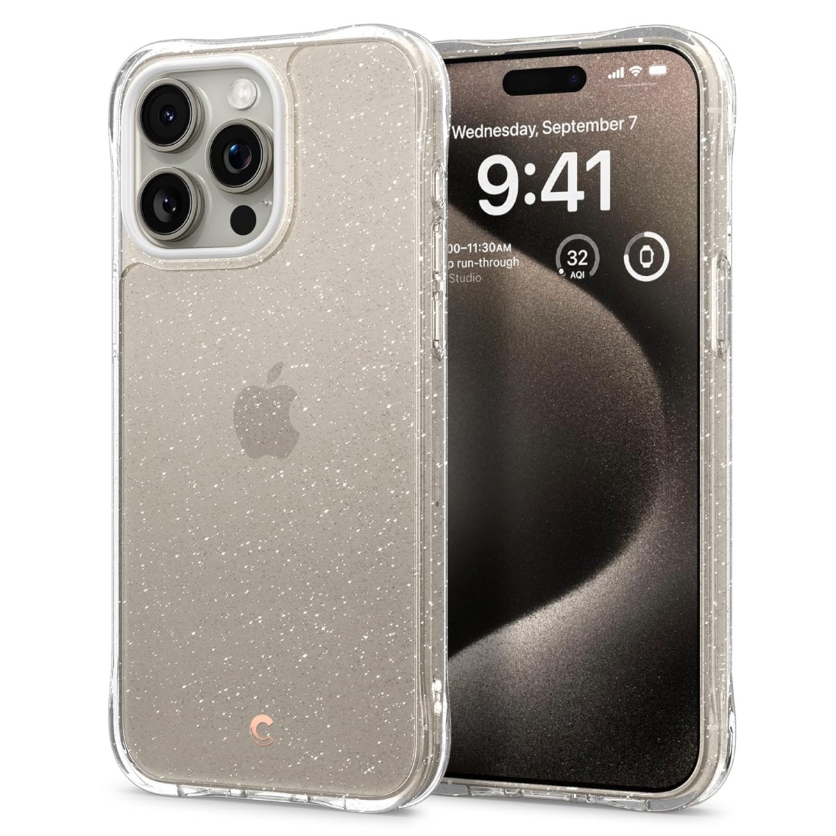 CYRILL by Spigen Shine Porte-clés Coque Protection Briller Transparent  Compatible avec AirTag - Clear Glitter