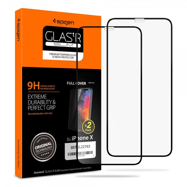 iPhone XS / X Tempered Glass Full Cover [2 Pack] | Spigen Philippines